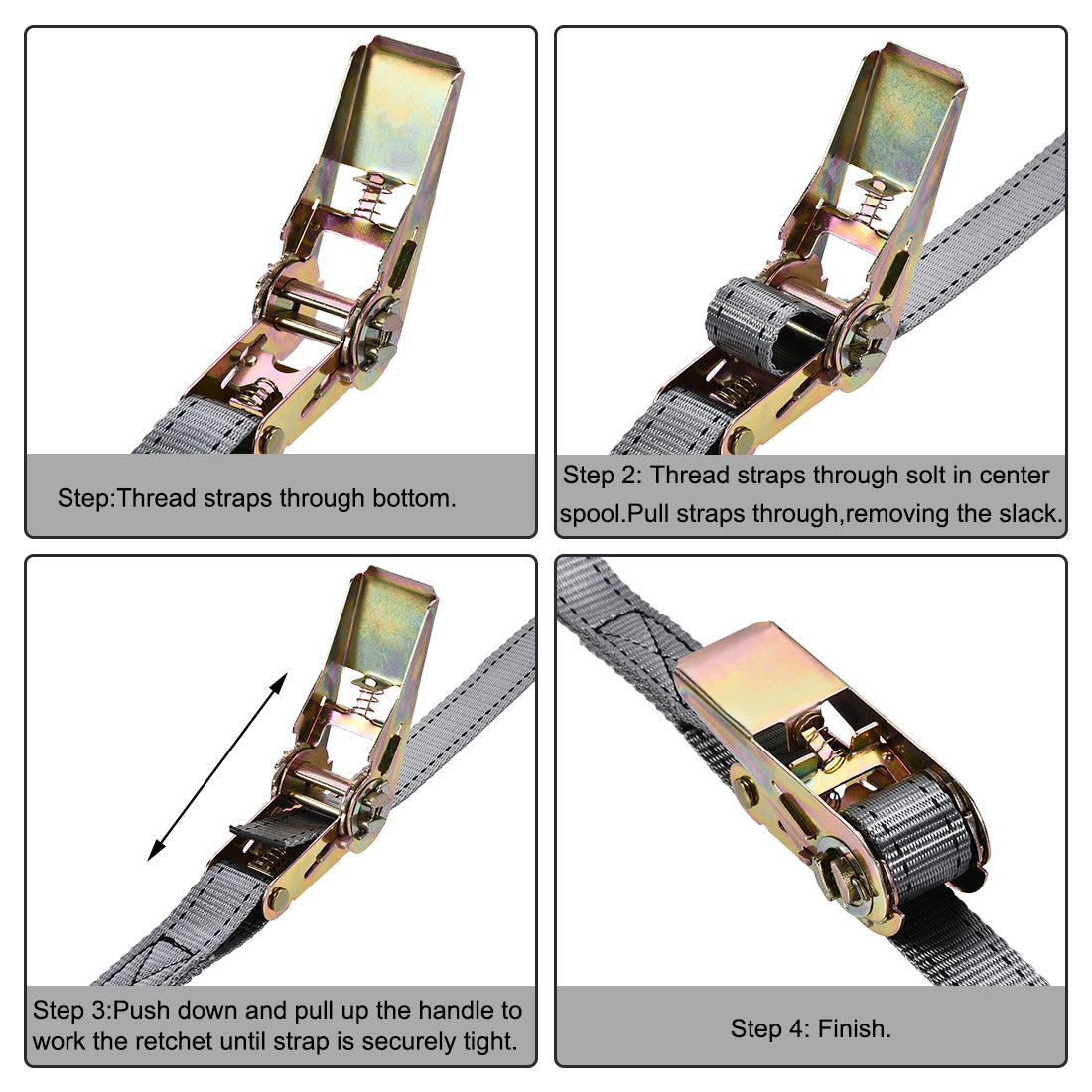 Harfington Mxmm Ratchet Tie Down Strap Cargo Lashing Up to kg Double J Hook