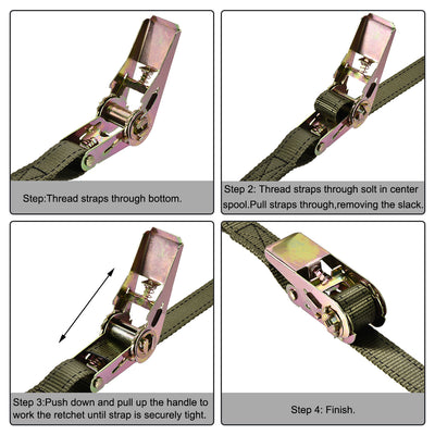 Harfington Ratchet Tie Down Lashing Strap Mx mm Kg Load Cap with Double J Hook for Moving Cargo, Pack of 1