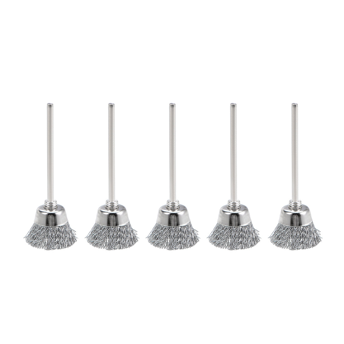 Harfington Mini Wire Cup Brush Crimped Steel 20 x 9mm with 2.35mm Shank 5 Pcs