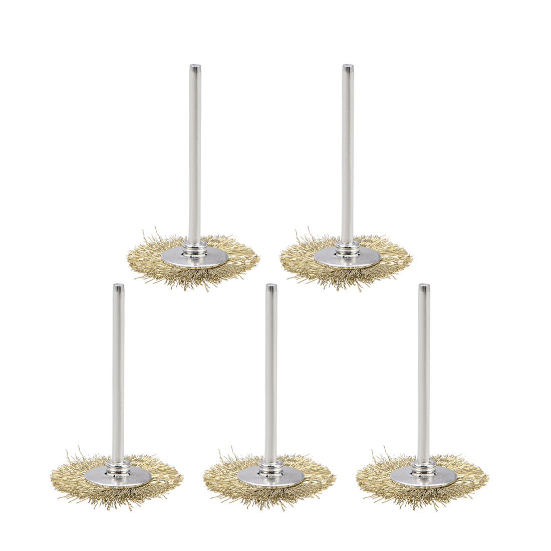 Harfington Mini Wire Cup Brush Brass Plated Crimped Steel 25 x 3mm with 2.35mm Shank 5 Pcs