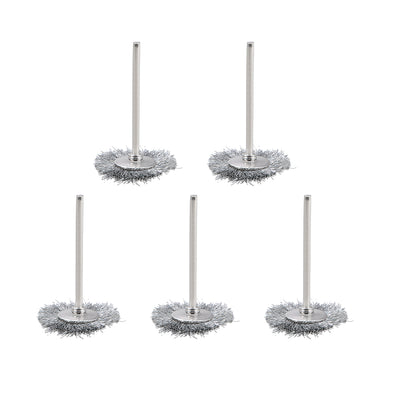Harfington Mini Wire Cup Brush Crimped Steel 25 x 3mm with 2.35mm Shank 5 Pcs