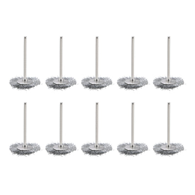 Harfington Mini Wire Cup Brush Crimped Steel 25 x 3mm with 2.35mm Shank 10 Pcs