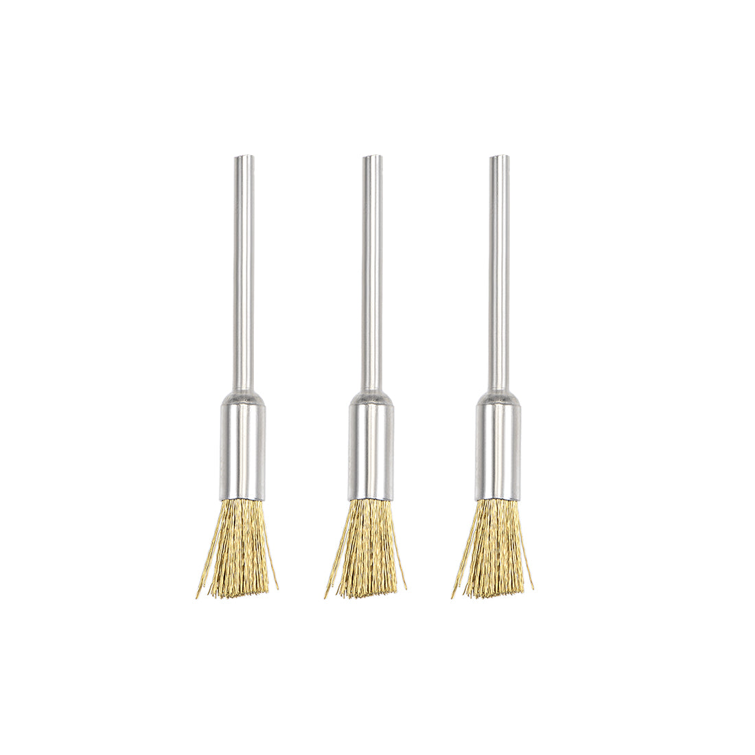 Harfington Mini Wire Cup Brush Brass Plated Crimped Steel 5 x 11mm with 2.35mm Shank 3 Pcs
