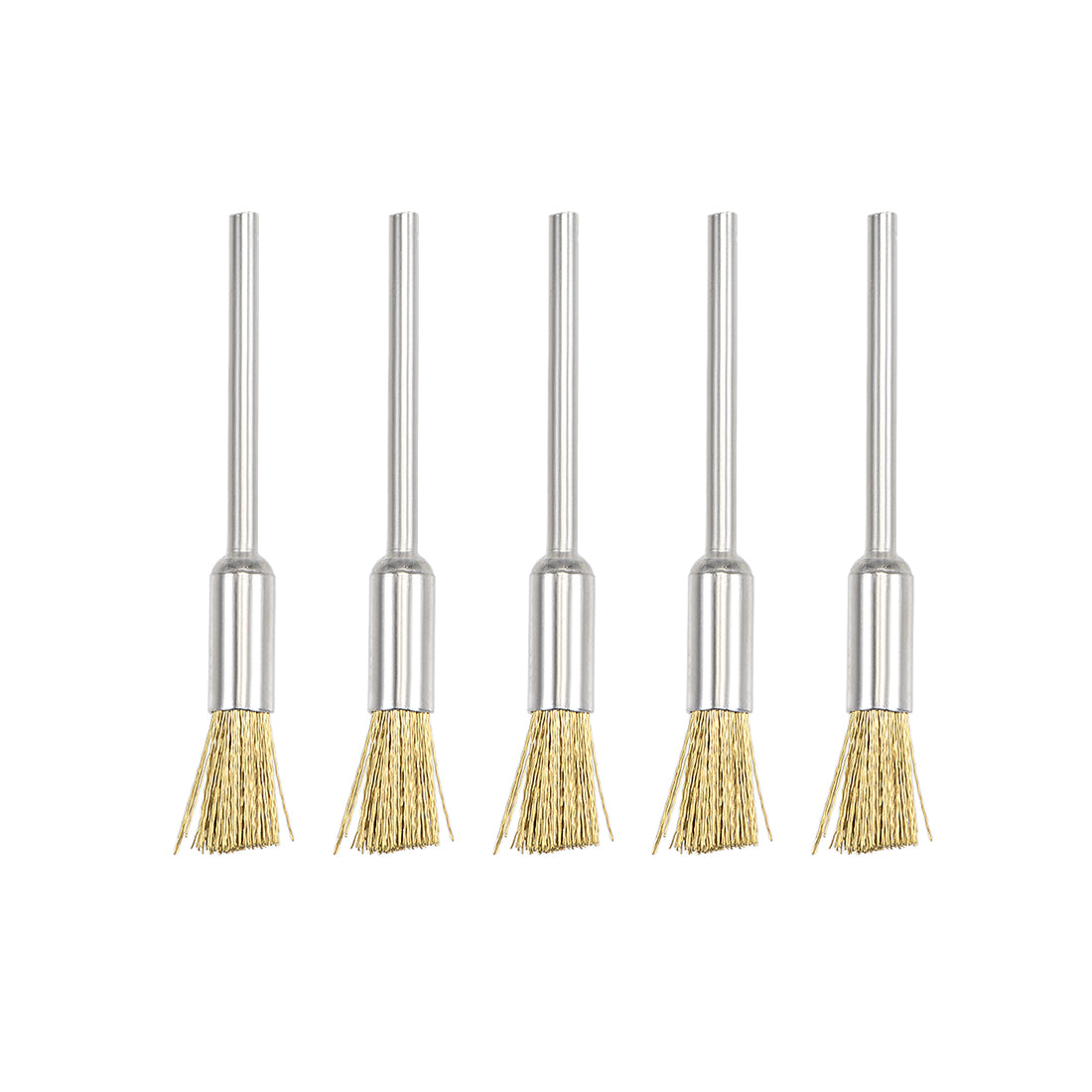 Harfington Mini Wire Cup Brush Brass Plated Crimped Steel 5 x 11mm with 2.35mm Shank 5 Pcs