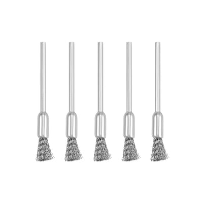 Harfington Mini Wire Cup Brush Crimped Steel 5 x 11mm with 2.35mm Shank 5 Pcs