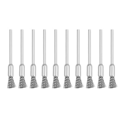 Harfington Mini Wire Cup Brush Crimped Steel 5 x 11mm with 2.35mm Shank 10 Pcs