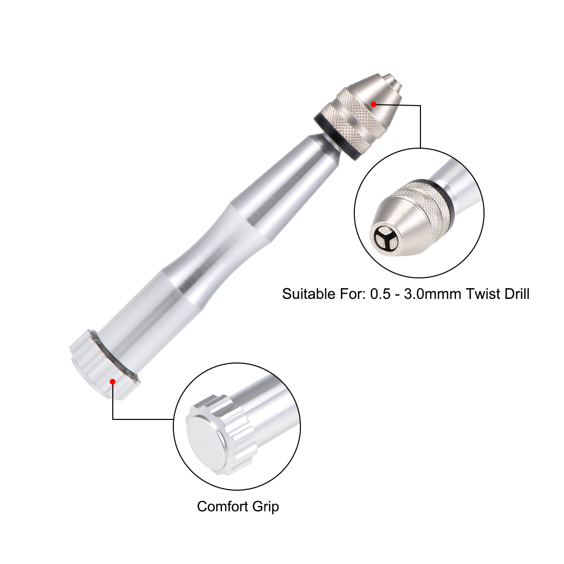 Harfington Pin Vise 0.5 - 3.0mm Adjustable Precision Hand Rotary Tools for Wood Jewelry Plastic