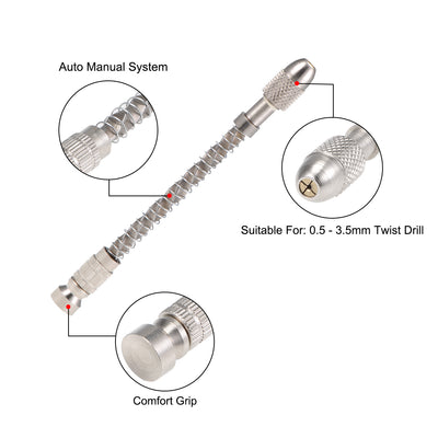 Harfington Pin Vise 0.5 - 3.5mm Adjustable Precision Hand Rotary Tools with Auto Manual System for Wood Jewelry Plastic