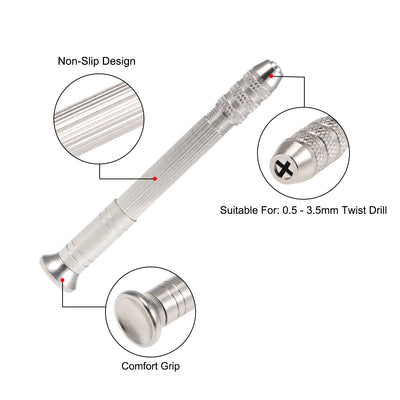 Harfington Pin Vise 0.3 - 2.5mm Adjustable Precision Hand Rotary Tools with Knurled Handle for Wood Jewelry Plastic