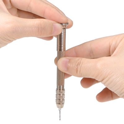 Harfington Pin Vise 0.3 - 2.5mm Adjustable Precision Hand Rotary Tools with Knurled Handle for Wood Jewelry Plastic