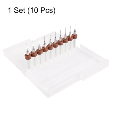 Harfington 1Set (10Pcs) 0.5mm Carbide CNC Engraving Circuit Board Micro PCB Drill Bits
