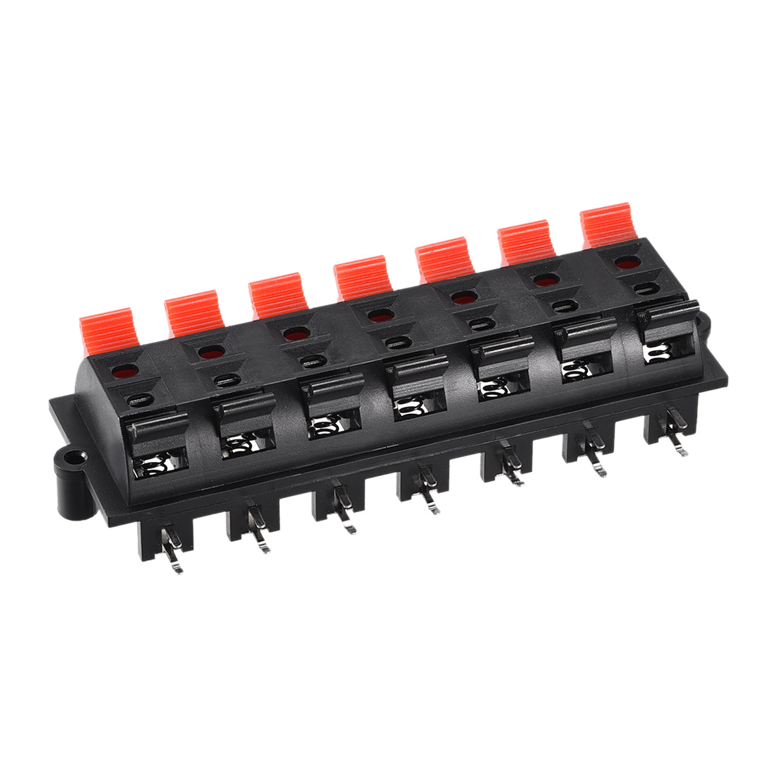 Harfington 14 Way  Spring Speaker Terminal Clip Push Release Connector Audio Cable Terminals Strip Block Black Red WP14-03B 1Pcs