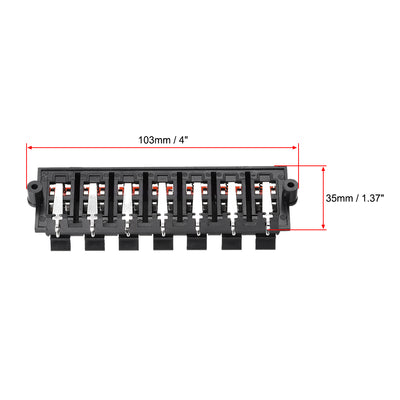 Harfington 14 Way  Spring Speaker Terminal Clip Push Release Connector Audio Cable Terminals Strip Block Black Red WP14-03B 2Pcs