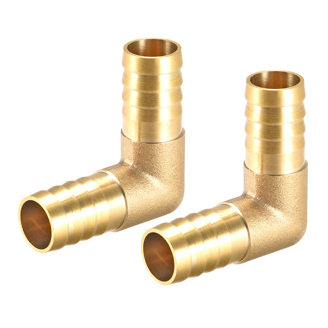 Harfington 14mm Barb Brass Hose Fitting 90 Degree Elbow Pipe Connector Coupler Tubing 2pcs