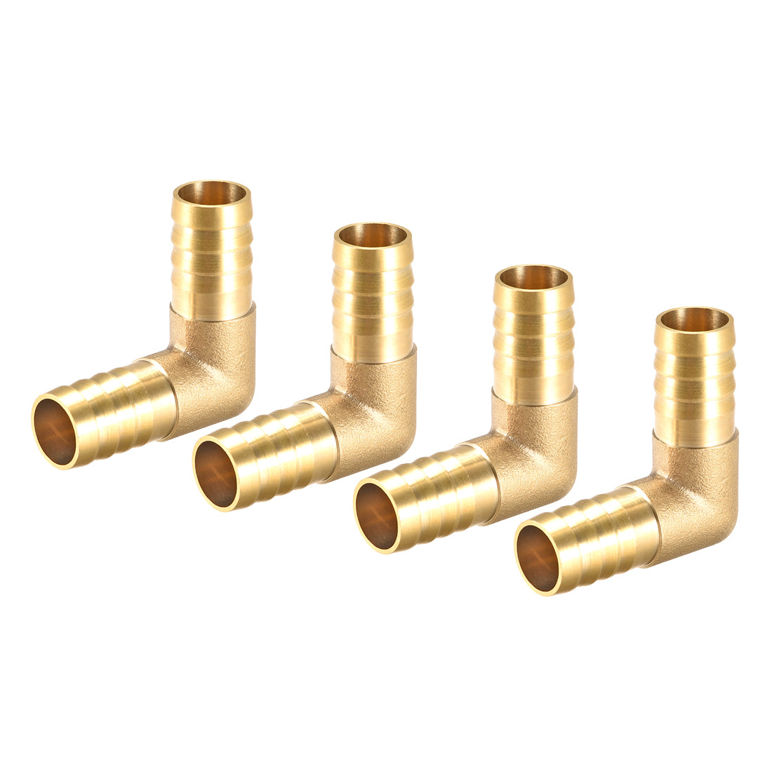 Harfington 14mm Barb Brass Hose Fitting 90 Degree Elbow Pipe Connector Coupler Tubing 4pcs