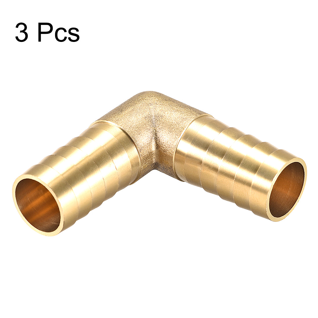 Harfington 19mm Barb Brass Hose Fitting 90 Degree Elbow Pipe Connector Coupler Tubing 3pcs