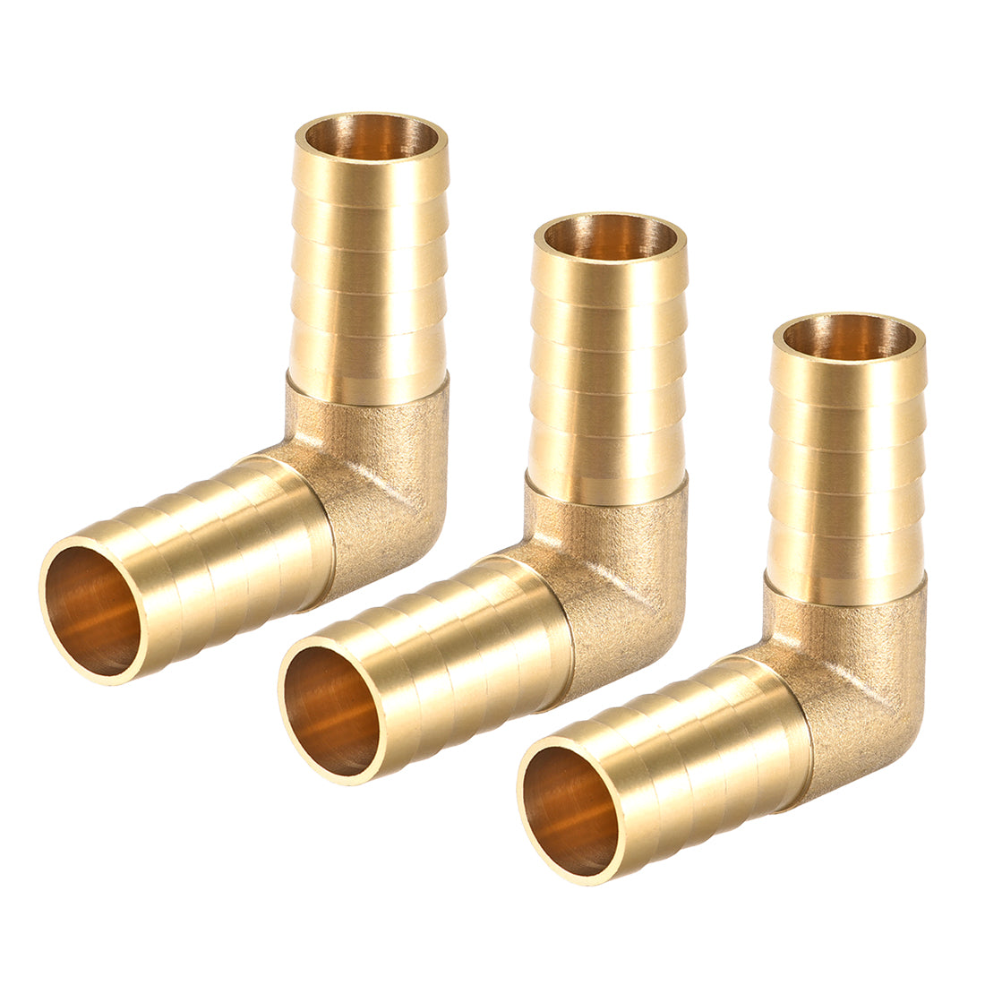 Harfington 19mm Barb Brass Hose Fitting 90 Degree Elbow Pipe Connector Coupler Tubing 3pcs
