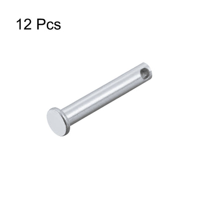 Harfington Single Hole Clevis Pins -  Flat Head Zinc-Plating Solid Steel Link Hinge Pin 12Pcs