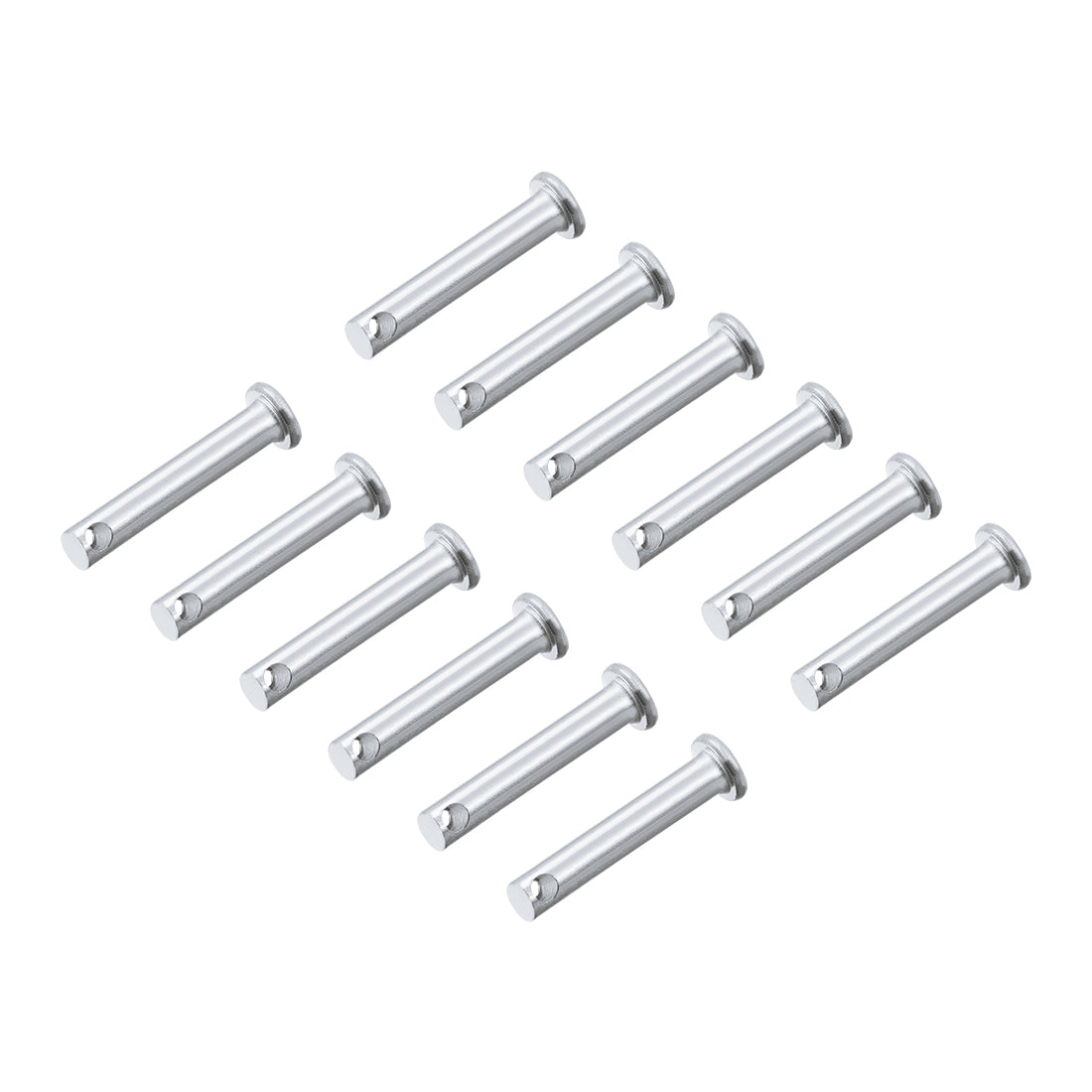 Harfington Single Hole Clevis Pins -  Flat Head Zinc-Plating Solid Steel Link Hinge Pin 12Pcs
