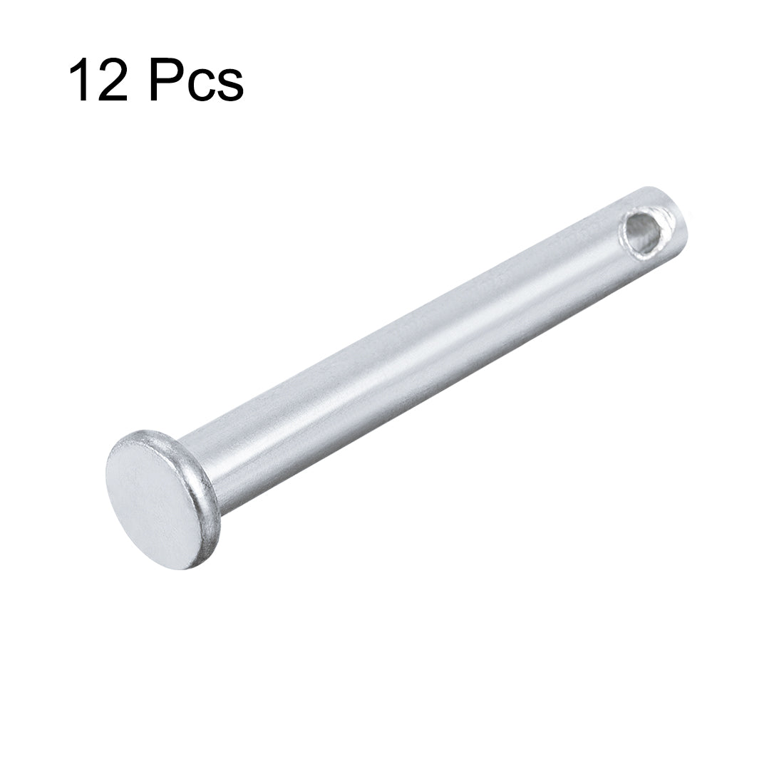 Harfington Single Hole Clevis Pins -  Flat Head Zinc-Plating Solid Steel Link Hinge Pin 12Pcs