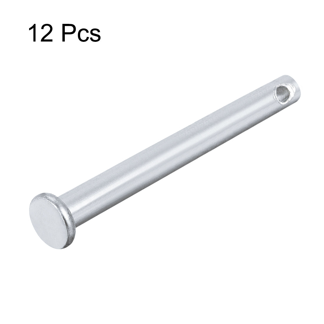 Harfington Single Hole Clevis Pins -  Flat Head Zinc-Plating Solid Steel Link Hinge Pin 12Pcs