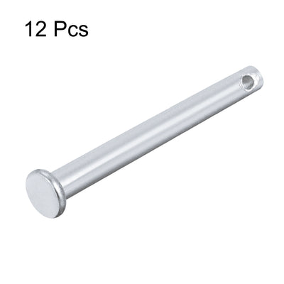 Harfington Single Hole Clevis Pins -  Flat Head Zinc-Plating Solid Steel Link Hinge Pin 12Pcs