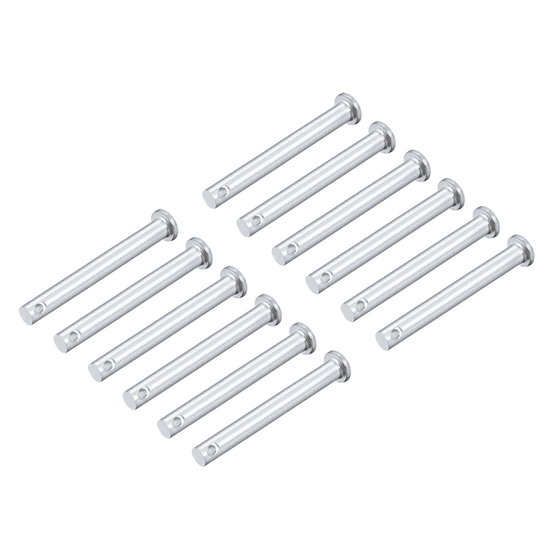 Harfington Single Hole Clevis Pins -  Flat Head Zinc-Plating Solid Steel Link Hinge Pin 12Pcs