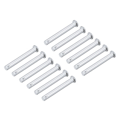 Harfington Single Hole Clevis Pins -  Flat Head Zinc-Plating Solid Steel Link Hinge Pin 12Pcs