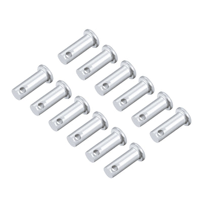 Harfington Single Hole Clevis Pins -  Flat Head Zinc-Plating Solid Steel Link Hinge Pin 12Pcs