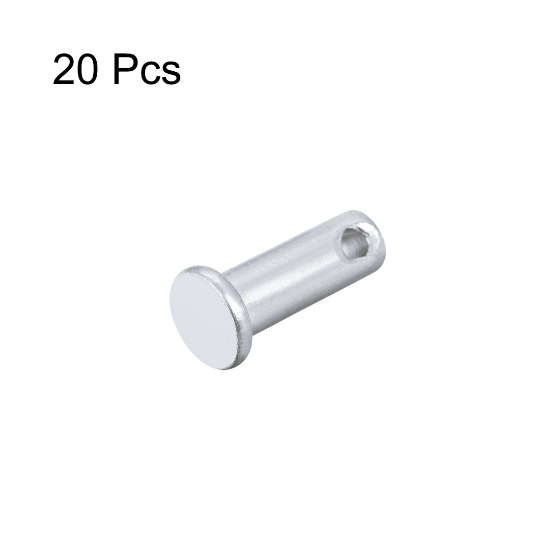 Harfington Single Hole Clevis Pins -  Flat Head Zinc-Plating Solid Steel Link Hinge Pin 20Pcs