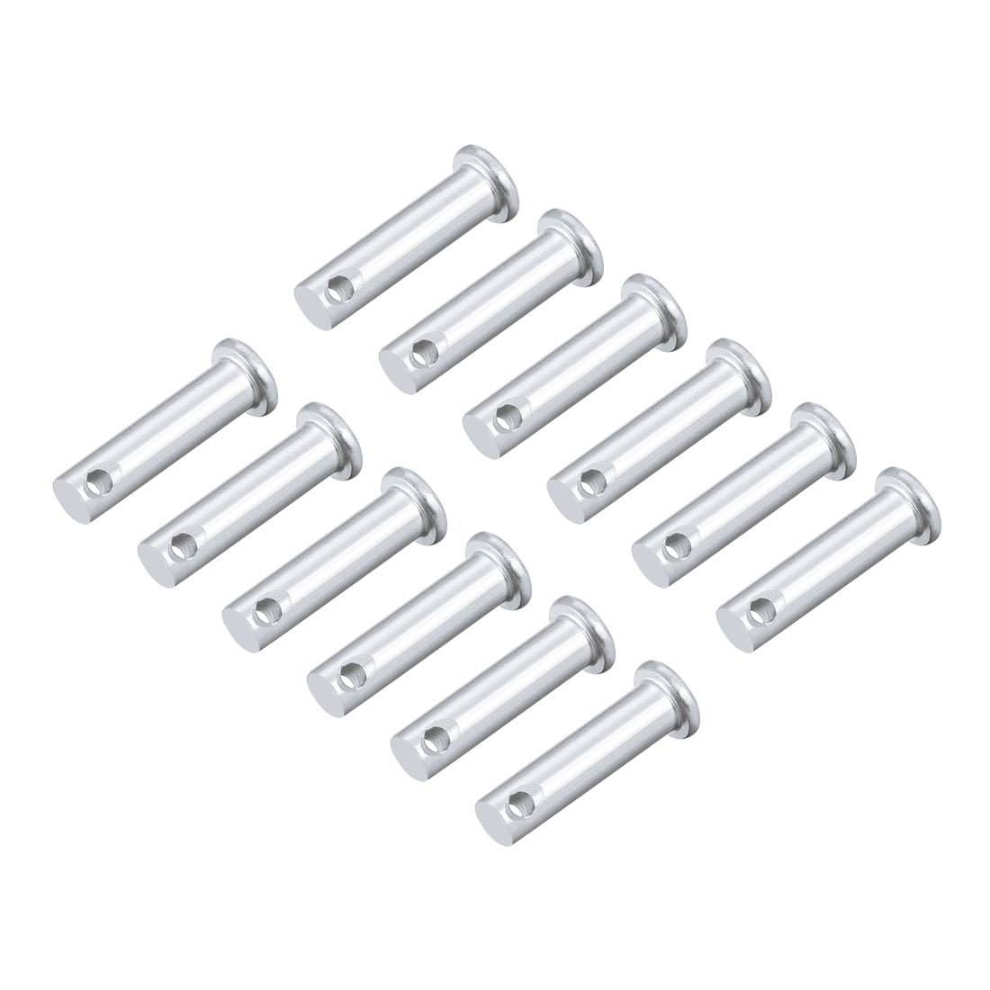 Harfington Single Hole Clevis Pins -  Flat Head Zinc-Plating Solid Steel Link Hinge Pin 12Pcs