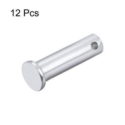 Harfington Single Hole Clevis Pins -  Flat Head Zinc-Plating Solid Steel Link Hinge Pin 12Pcs