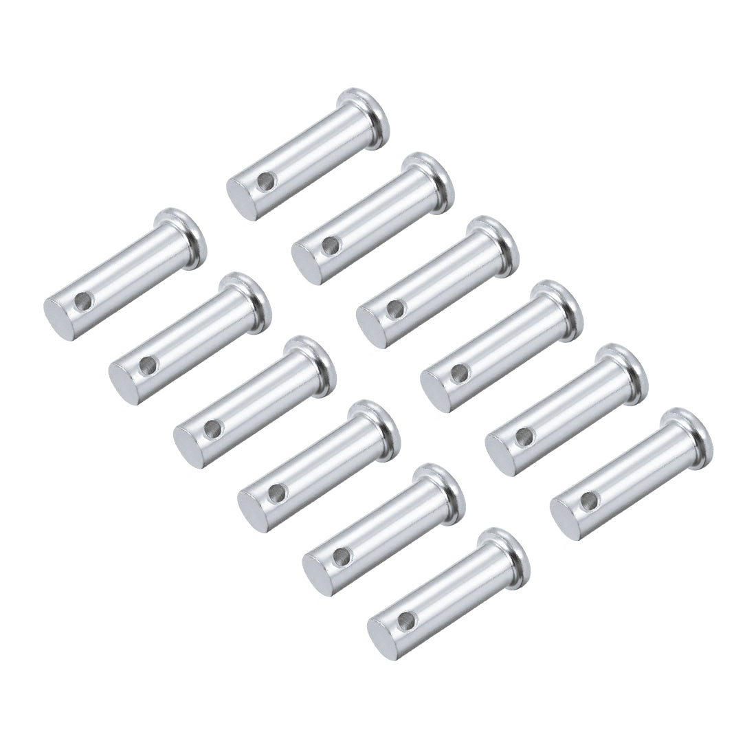 Harfington Single Hole Clevis Pins -  Flat Head Zinc-Plating Solid Steel Link Hinge Pin 12Pcs