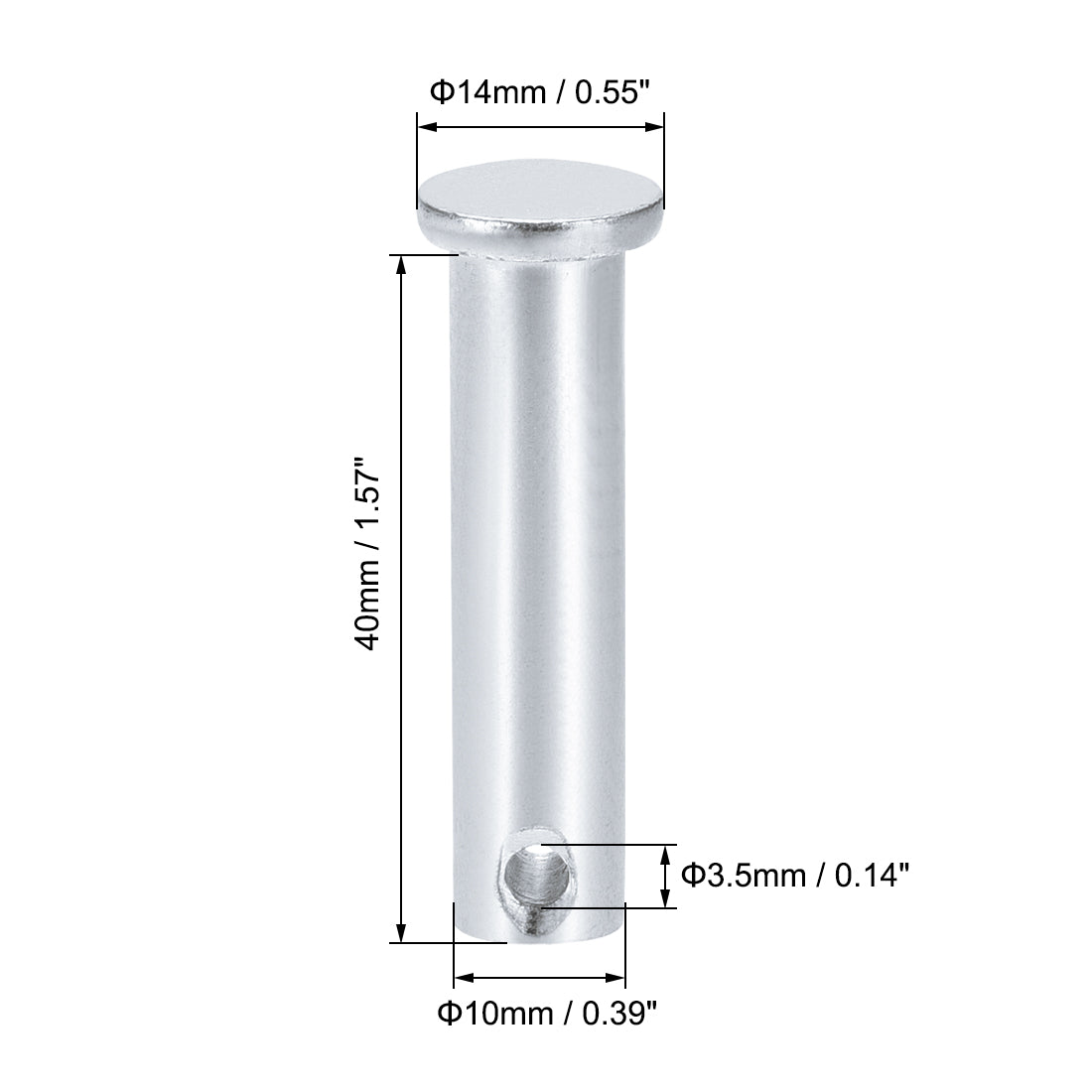 Harfington Single Hole Clevis Pins -  Flat Head Zinc-Plating Solid Steel Link Hinge Pin 12Pcs