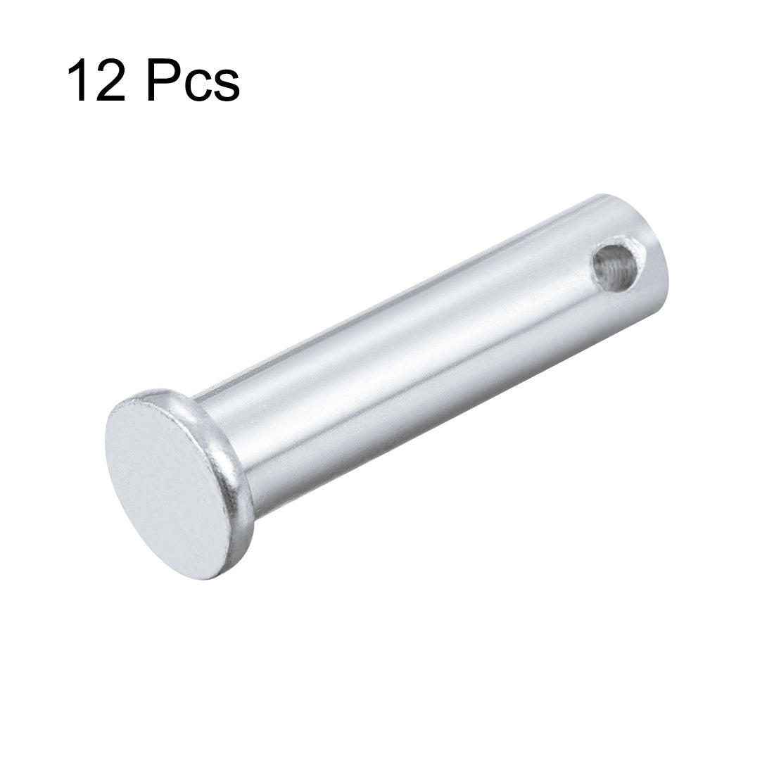 Harfington Single Hole Clevis Pins -  Flat Head Zinc-Plating Solid Steel Link Hinge Pin 12Pcs