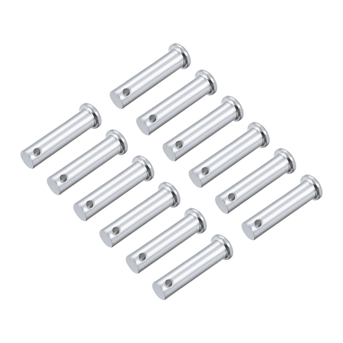 Harfington Single Hole Clevis Pins -  Flat Head Zinc-Plating Solid Steel Link Hinge Pin 12Pcs