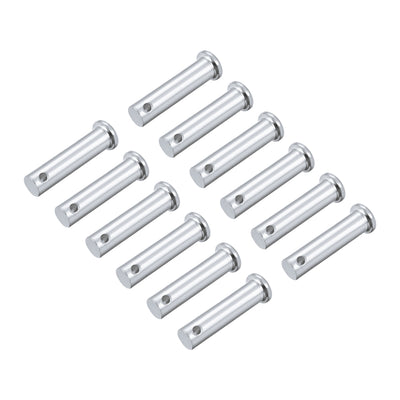 Harfington Single Hole Clevis Pins -  Flat Head Zinc-Plating Solid Steel Link Hinge Pin 12Pcs