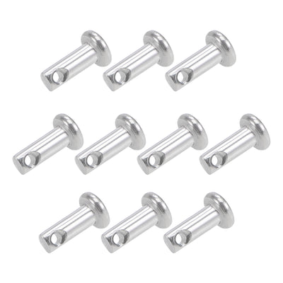 Harfington Single Hole Clevis Pins - Flat Head 304 Stainless Steel Link Hinge Pin 10Pcs