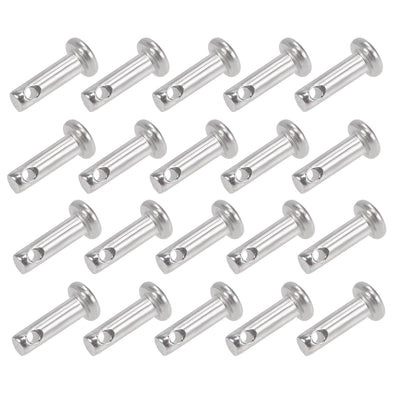 Harfington Single Hole Clevis Pins - Flat Head 304 Stainless Steel Link Hinge Pin 20Pcs