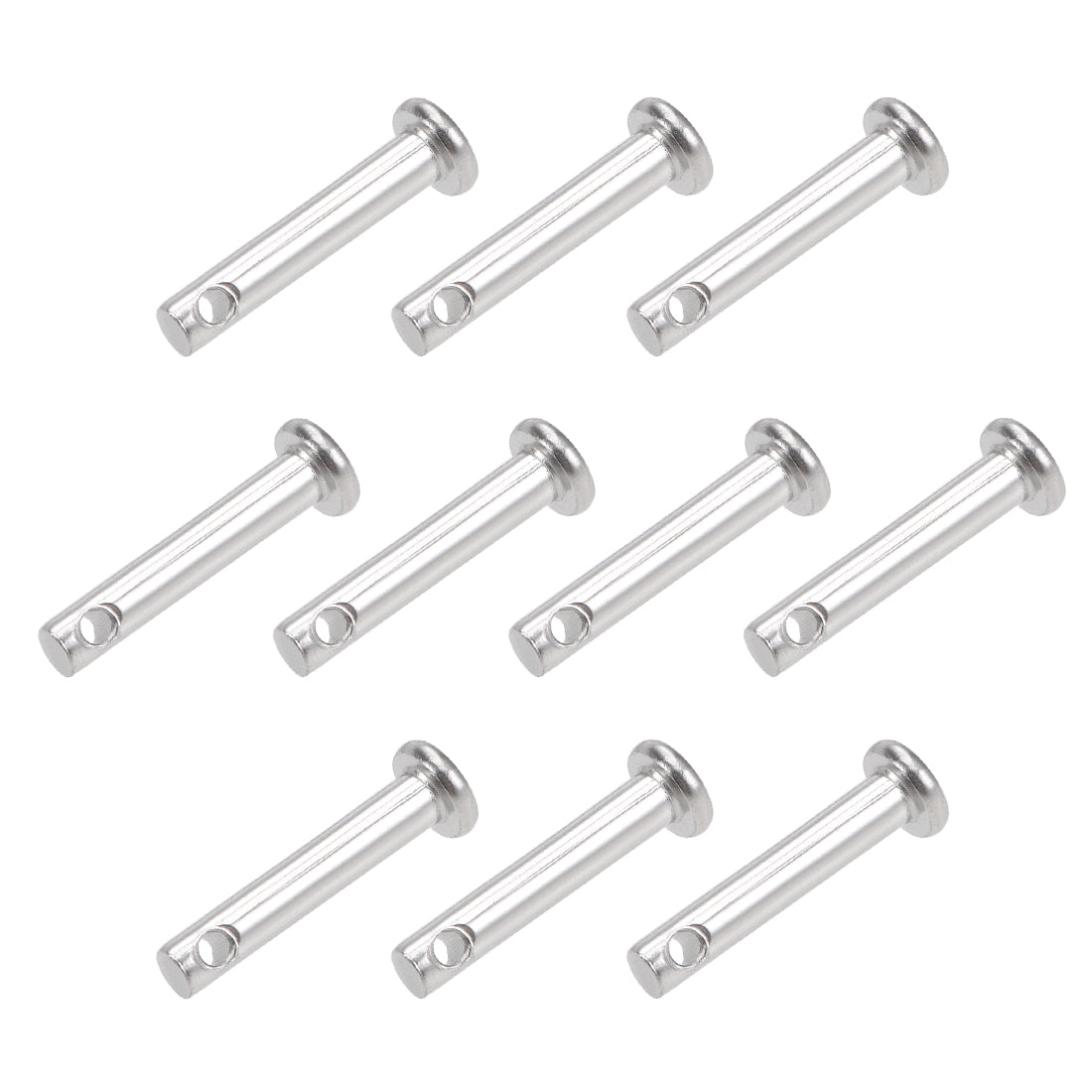 Harfington Single Hole Clevis Pins - Flat Head 304 Stainless Steel Link Hinge Pin 10Pcs