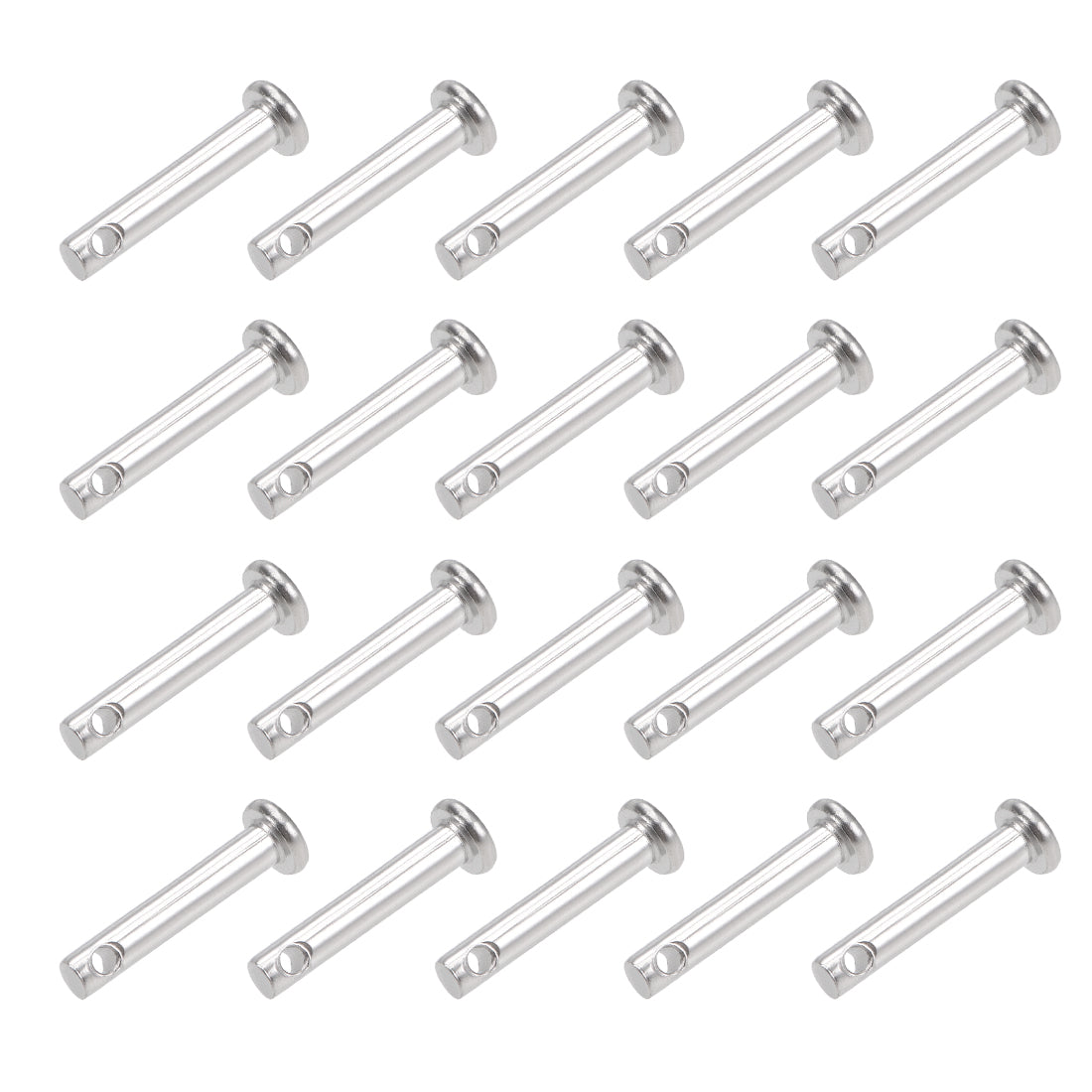 Harfington Single Hole Clevis Pins - Flat Head 304 Stainless Steel Link Hinge Pin 20Pcs