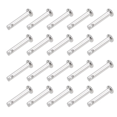 Harfington Single Hole Clevis Pins - Flat Head 304 Stainless Steel Link Hinge Pin 20Pcs