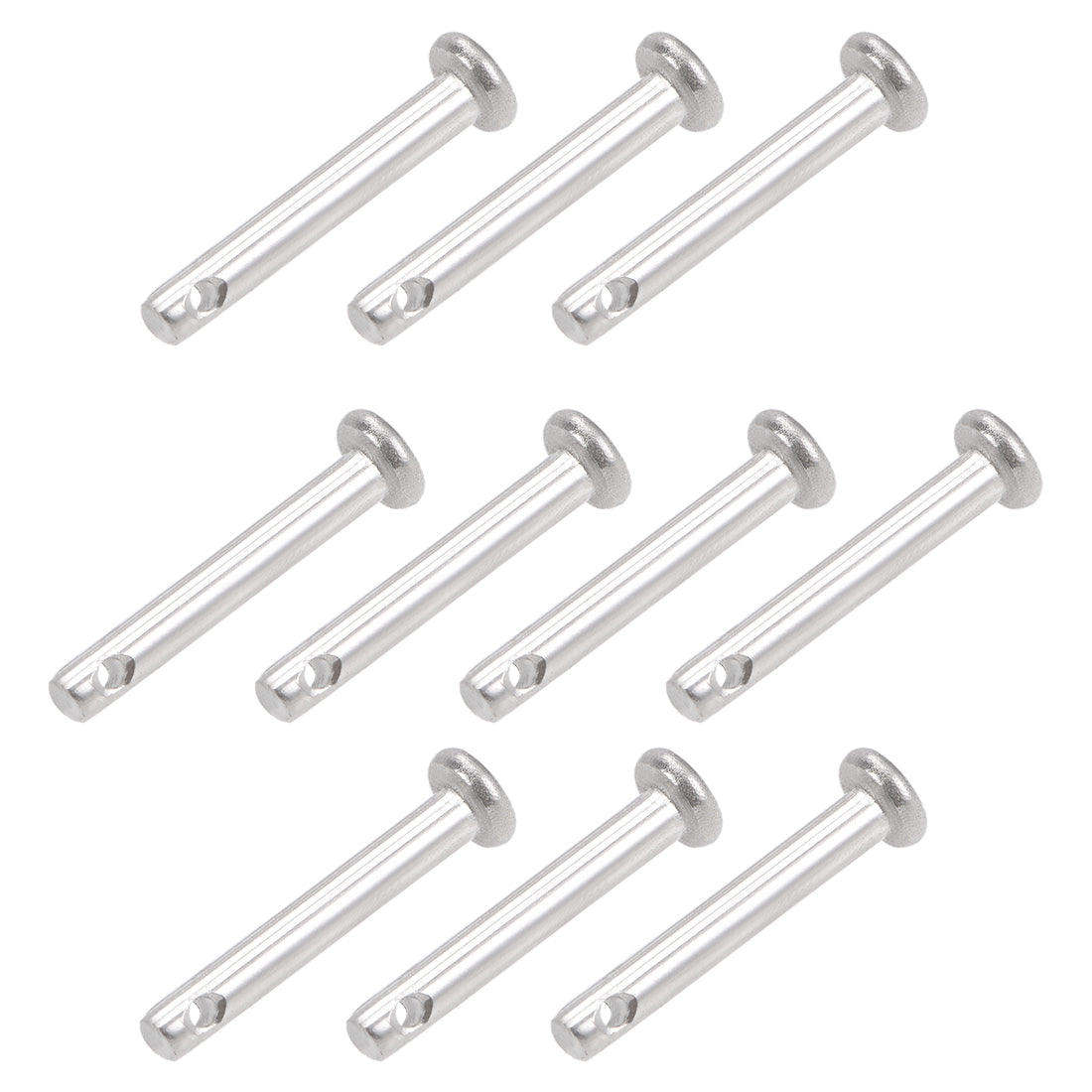 Harfington Single Hole Clevis Pins - Flat Head 304 Stainless Steel Link Hinge Pin 10Pcs