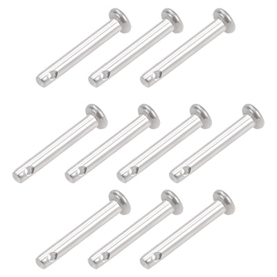 Harfington Single Hole Clevis Pins - Flat Head 304 Stainless Steel Link Hinge Pin 10Pcs