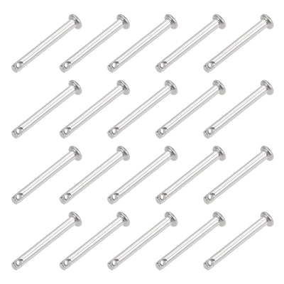 Harfington Single Hole Clevis Pins - Flat Head 304 Stainless Steel Link Hinge Pin 20Pcs