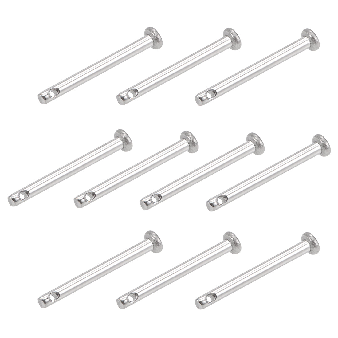 Harfington Single Hole Clevis Pins - Flat Head 304 Stainless Steel Link Hinge Pin 10Pcs