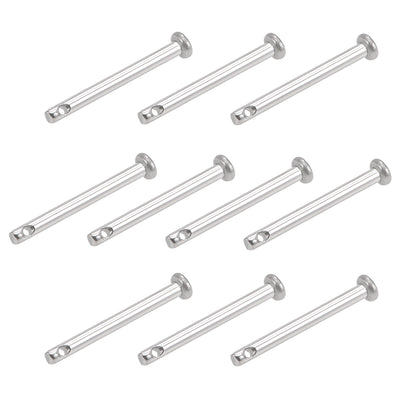 Harfington Single Hole Clevis Pins - Flat Head 304 Stainless Steel Link Hinge Pin 10Pcs