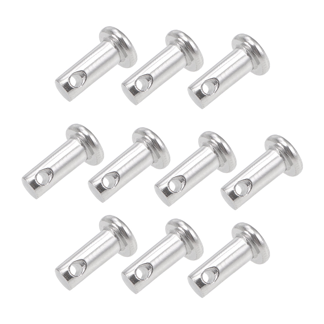 Harfington Single Hole Clevis Pins - 4mm x 10mm Flat Head 304 Stainless Steel Link Hinge Pin 10Pcs