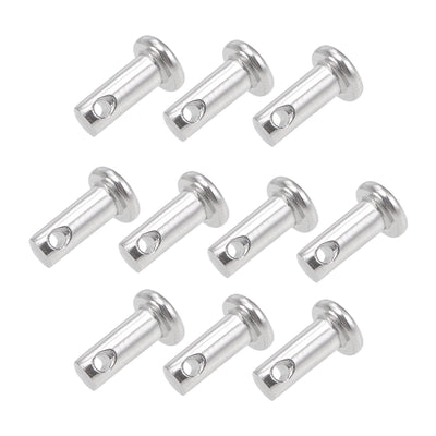 Harfington Single Hole Clevis Pins - 4mm x 10mm Flat Head 304 Stainless Steel Link Hinge Pin 10Pcs