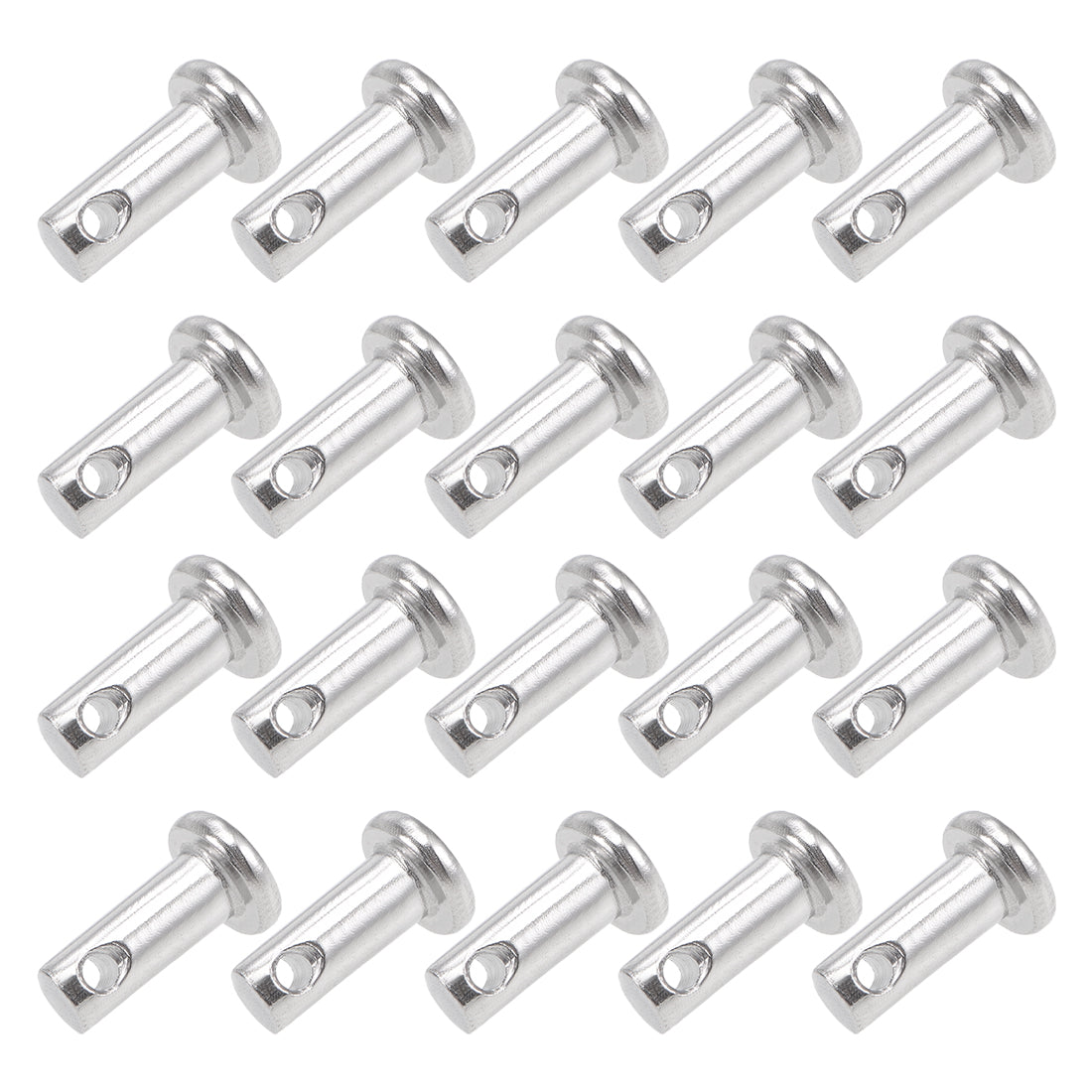 Harfington Single Hole Clevis Pins - Flat Head 304 Stainless Steel Link Hinge Pin 20Pcs